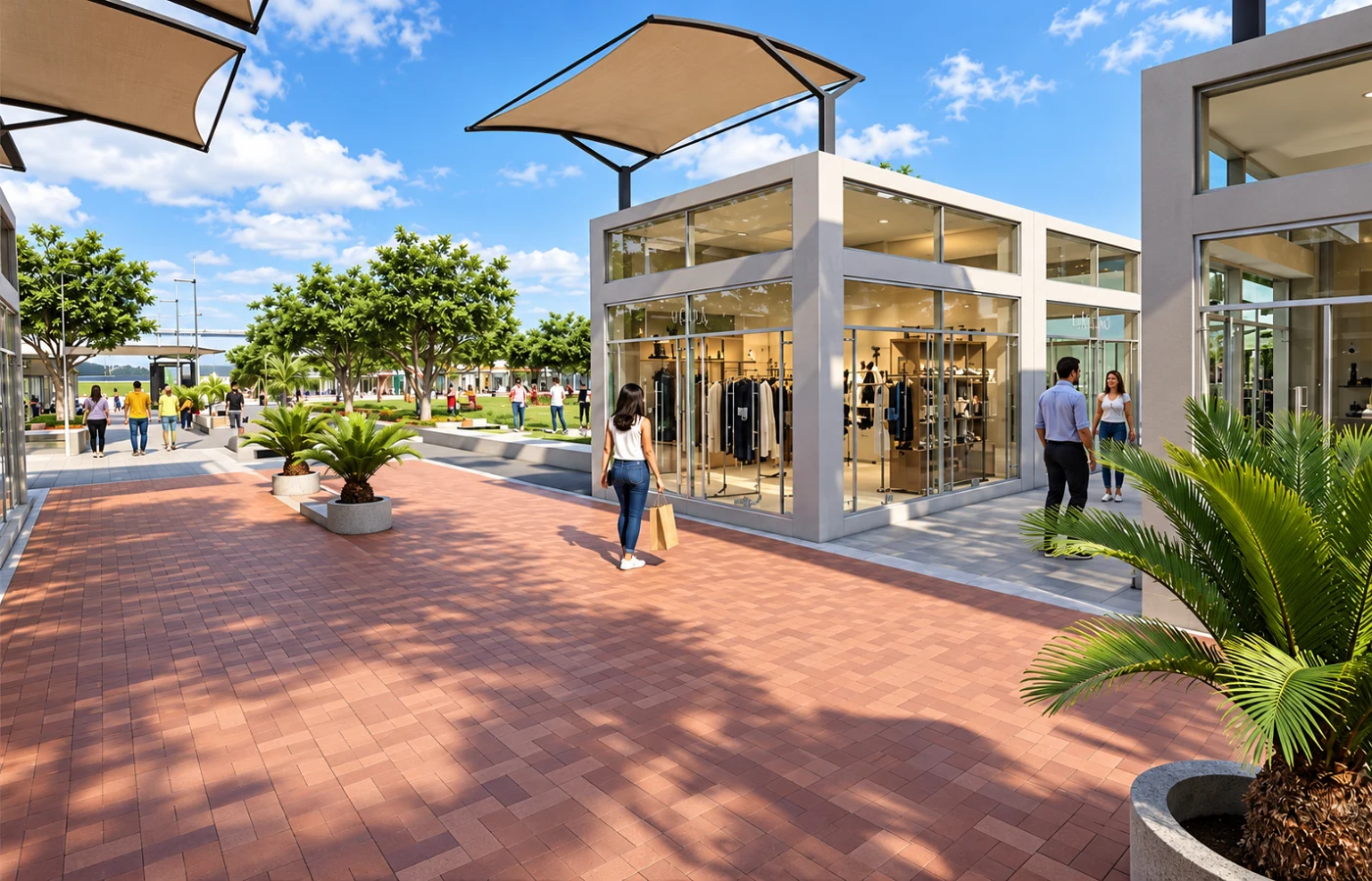 Render del boulevard comercial