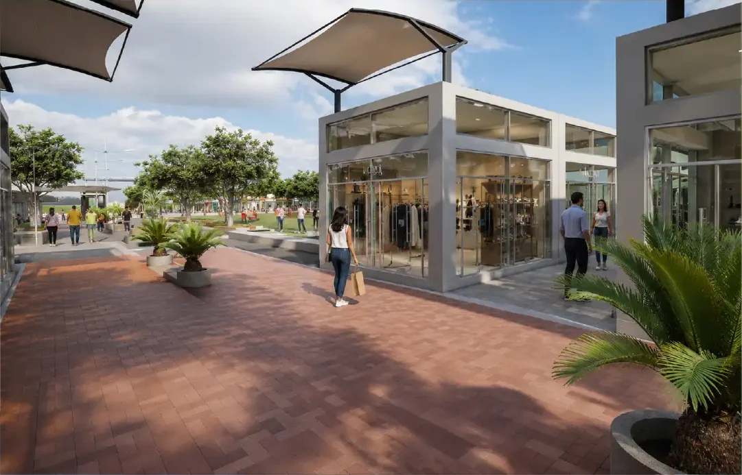 Render del boulevard comercial